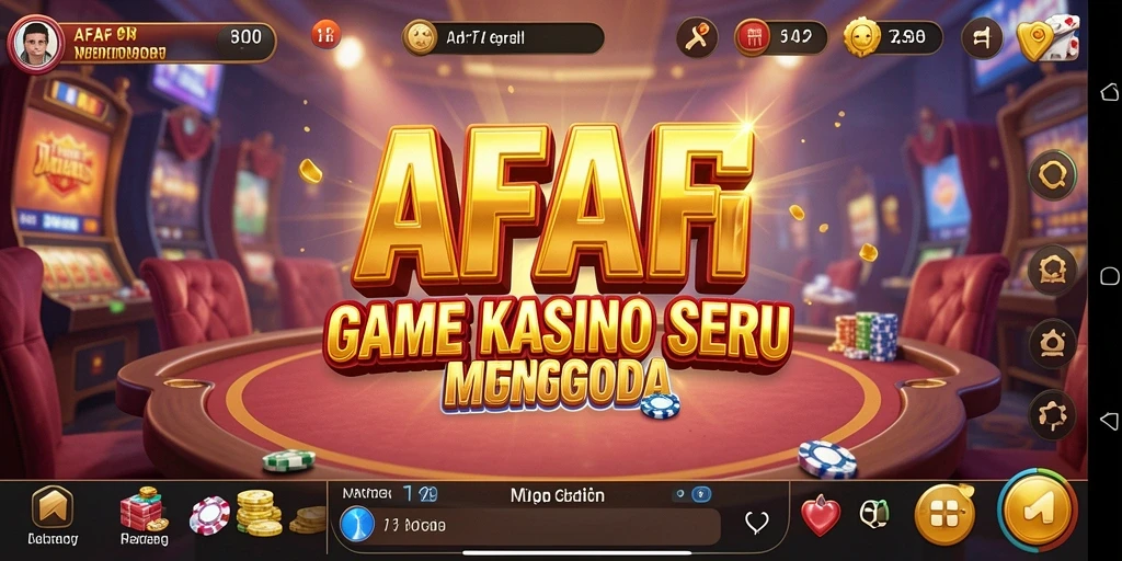 Tampilan gameplay langsung dari AFAF, menampilkan suasana Kasino yang nyata.