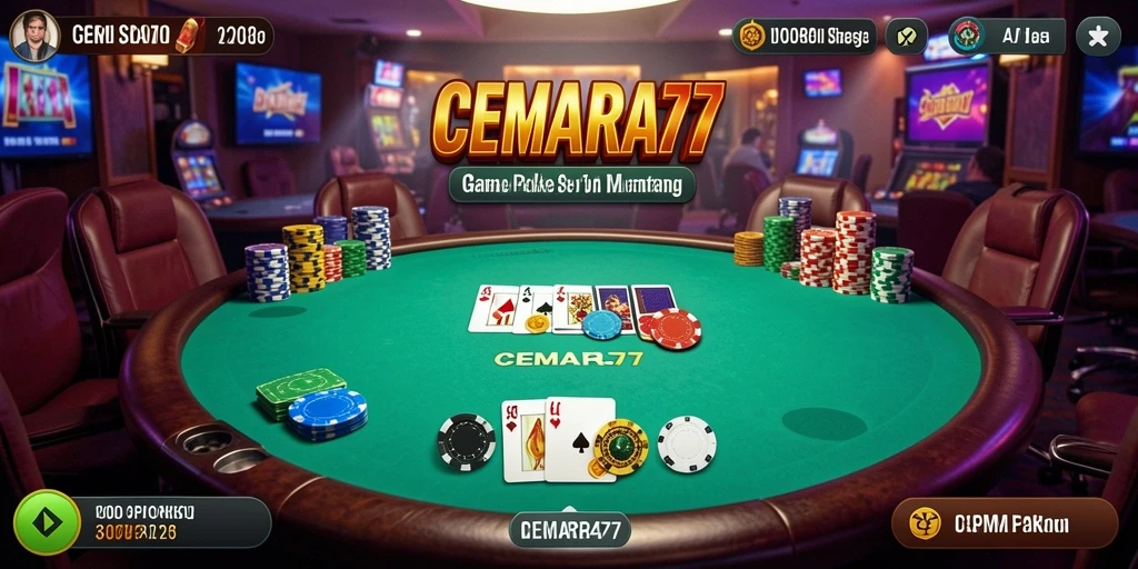 Tampilan gameplay seru CEMARA77 dalam permainan Poker.