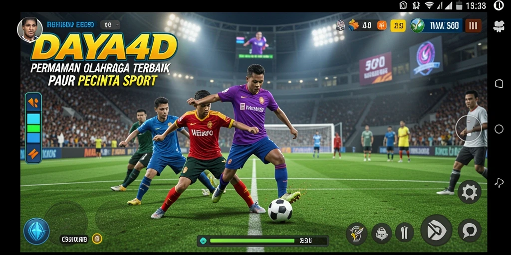 Screenshot DAYA4D menampilkan gameplay olahraga yang menarik.