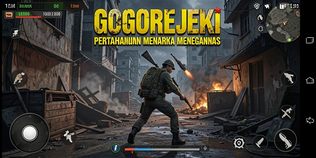 Screenshot gameplay GOGOREJEKI menampilkan pertahanan tower yang strategis.