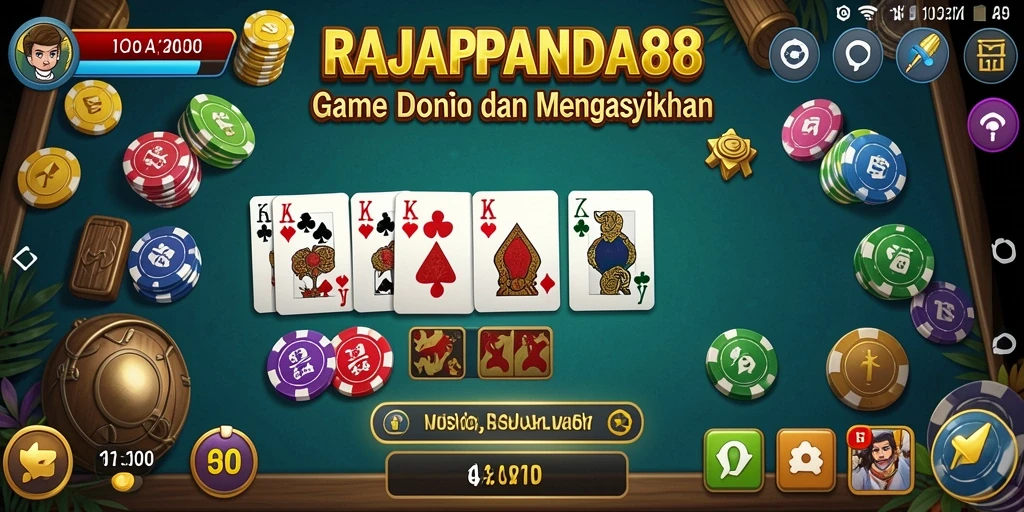 Tampilan gameplay yang menarik dalam RAJAPANDA88 saat bermain Domino.