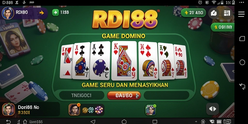 Screenshot gameplay RDI88 menampilkan aksi seru permainan domino.